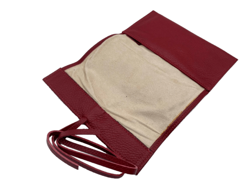 Savinelli Nappa Roll-up Pipe Pouch Red