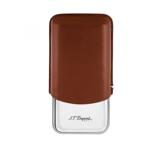 Cigar Case 3 - Brown with Chrome