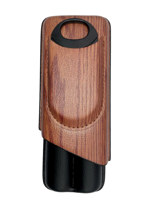 62 Ring Wood 2 Cigar Case with Cutter