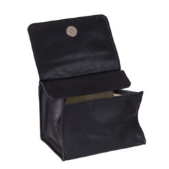 Genuine Leather Box Tobacco Pouch - Black