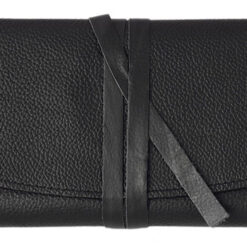 Genuine Leather Deluxe Rollup Pouch - Black