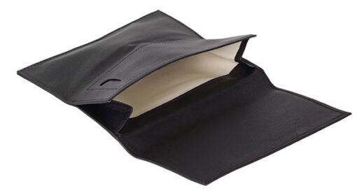 Genuine Leather Rollup Pouch - Black