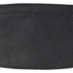 Genuine Leather Zip Tobacco Pouch - Black