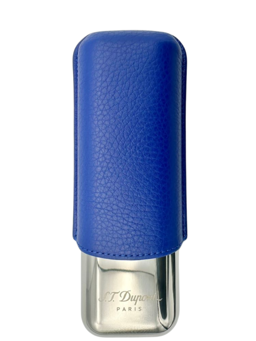 Cigar Case 2 - Electric Blue and Chrome