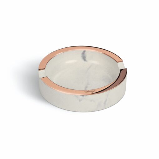 Concrete Ashtray Small White & Rose Gold