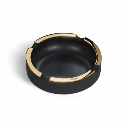 Concrete Ashtray Large Dark Grey & Gold