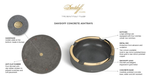 Concrete Ashtray Large White & Gold
