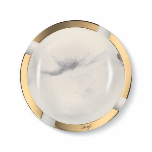 Concrete Ashtray Large White & Gold