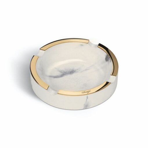 Concrete Ashtray Large White & Gold