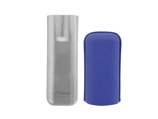 Cigar Case 2 - Electric Blue and Chrome