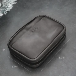 Flint Travel Leather Cigar Case - Black