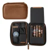 Flint Travel Leather Cigar Case - Brown