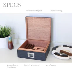 Kingston Humidor - Carbon Fiber Finish