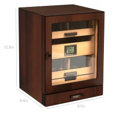 Luca Humidor Cabinet - Brown Walnut