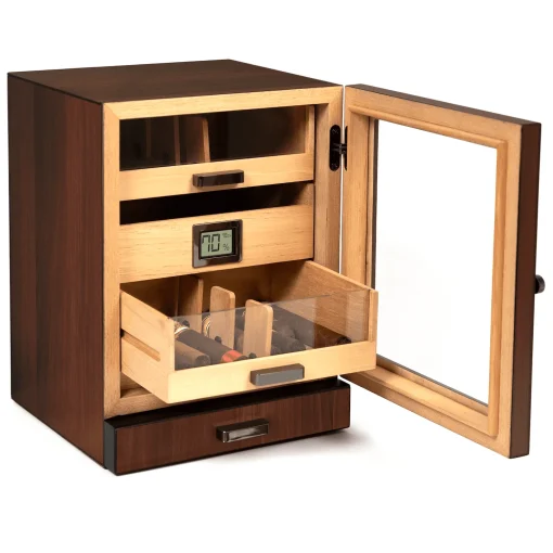 Luca Humidor Cabinet - Brown Walnut