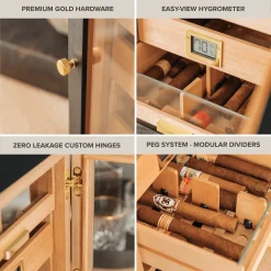 Luca Humidor Cabinet - Black Ash