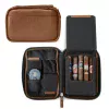 Flint Travel Leather Cigar Case - Brown