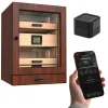 Luca Humidor Cabinet - Brown Walnut + Smart Valet