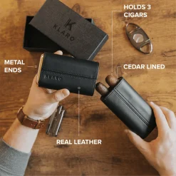 Premium 3 Cigar Travel Case - Black