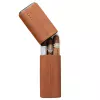 Premium 3 Cigar Travel Case - Saddle Brown