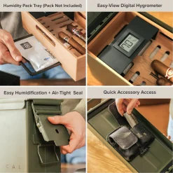 The Smoke Can - 50 Cal Humidor Green