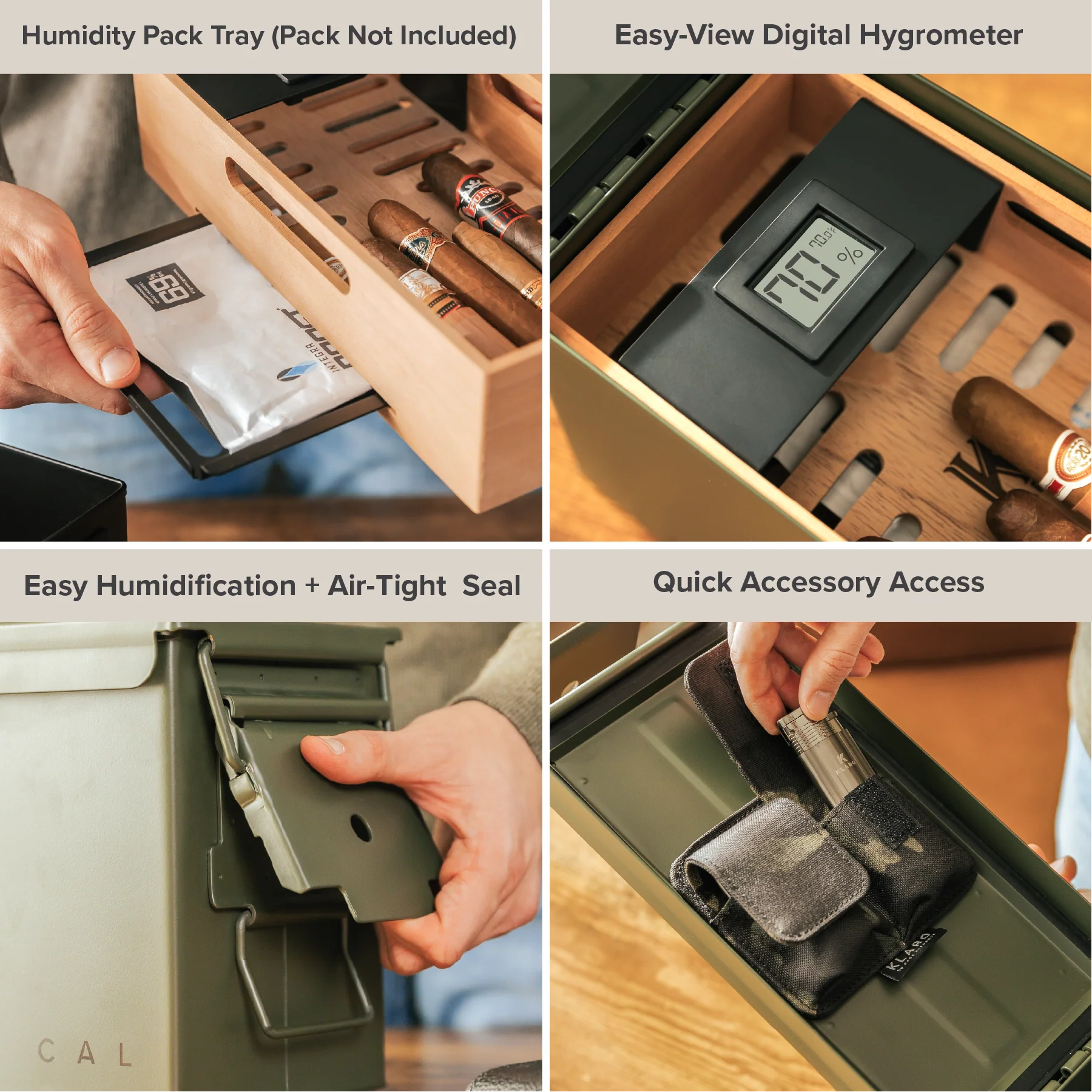 The Smoke Can - 50 Cal Humidor Green